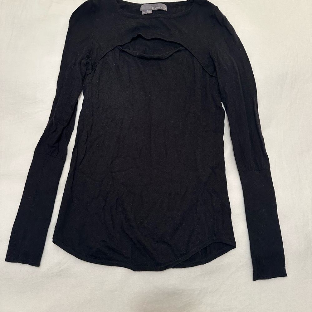 360 Sweater Black Long Sleeve Top